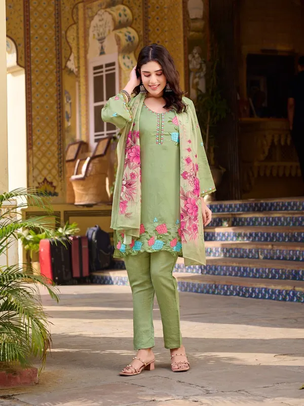 Sage_Green_Roman_Fabric_Salwar_Suit_Set_For_Women