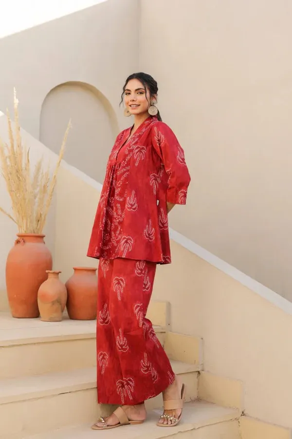 Red_Cotton_Blend_Rayon_Kurta_Pyjama_Set_For_Women