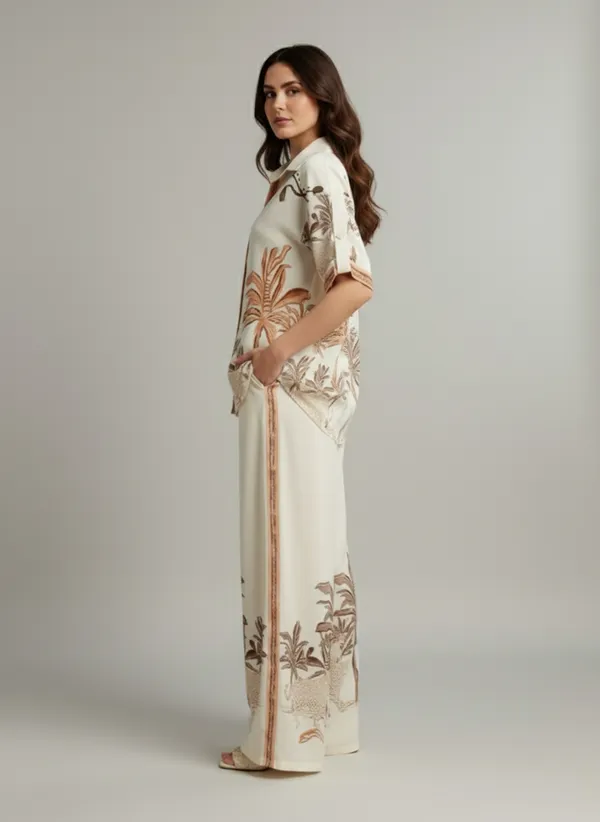 Cream_Rayon_Cotton_Blend_Co-Ord_Set_For_Women