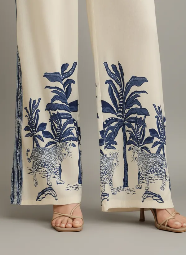 Cream_&_Blue_Rayon_Cotton_Blend_Co-Ord_Set_For_Women