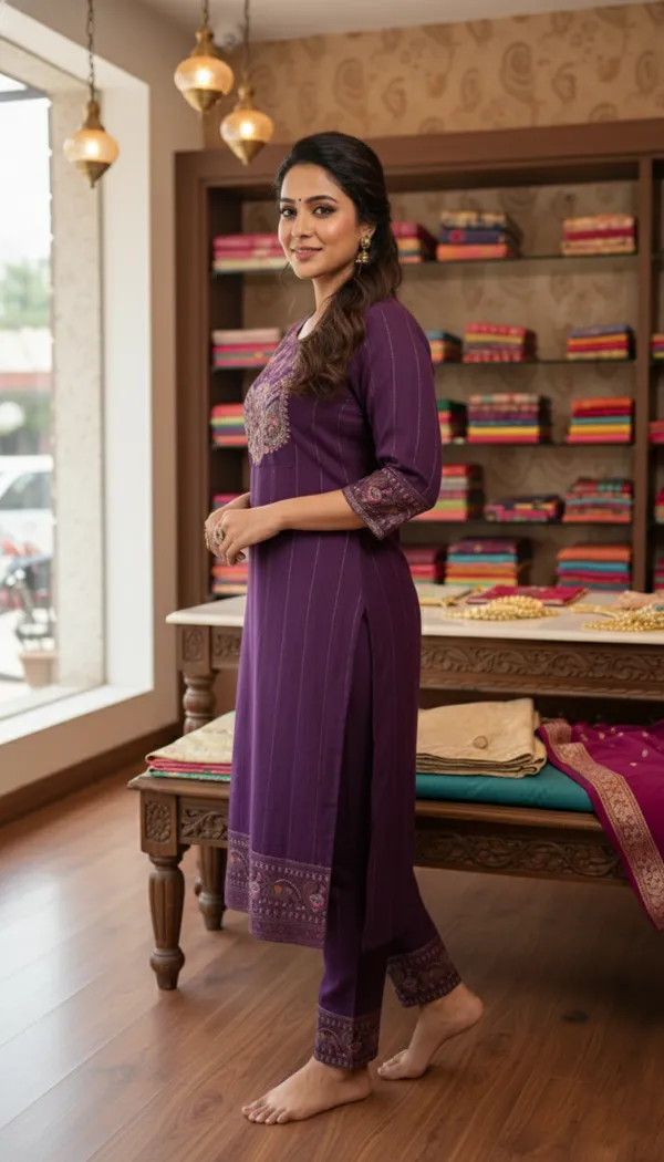 Deep_Purple_Kurta_Set_for_Women
