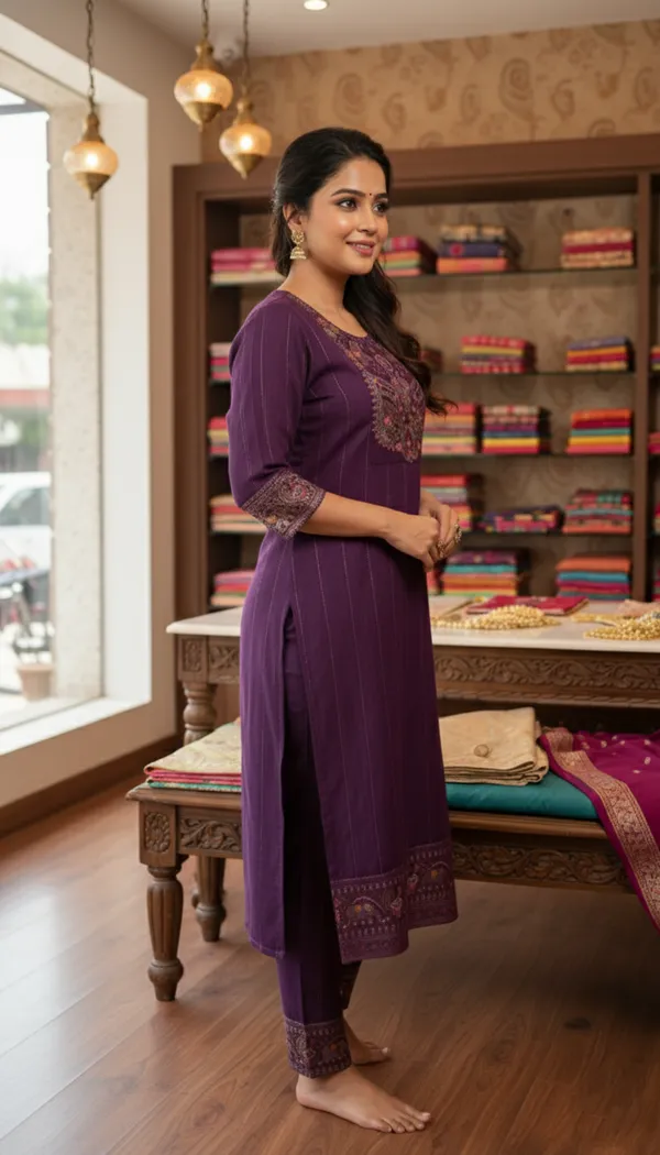Deep_Purple_Kurta_Set_for_Women