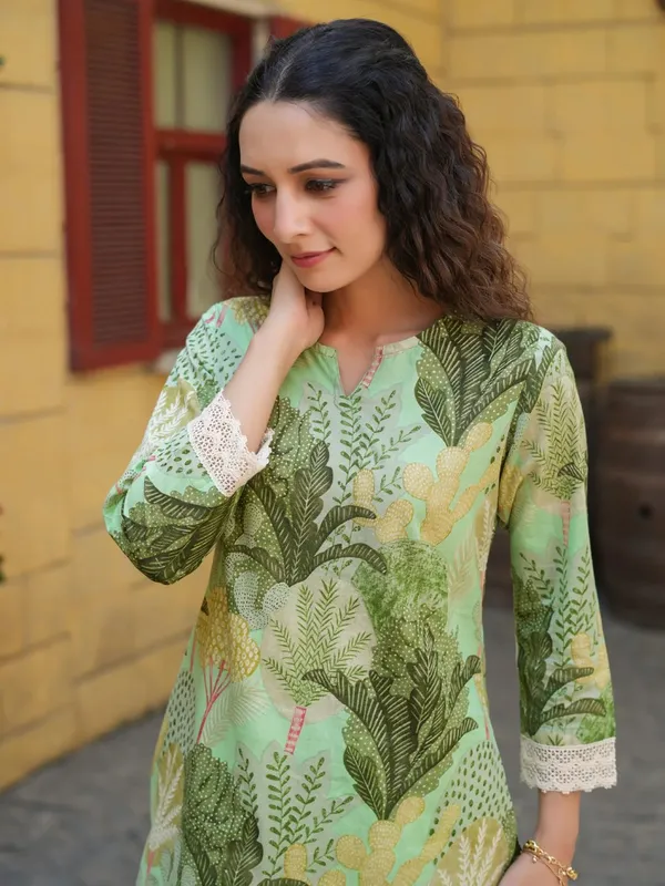 Green_Fern_Floral_Cotton_Blend_Co-ord_Set_For_Women