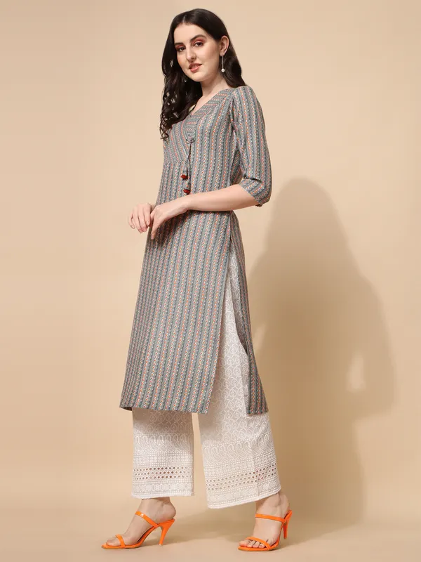 Grey_base_With_Orange_Dots_Kurti_Top_For_Women