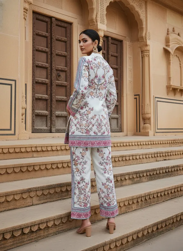 White_Rayon_Cotton_Blend_Kurta_Set_For_Women