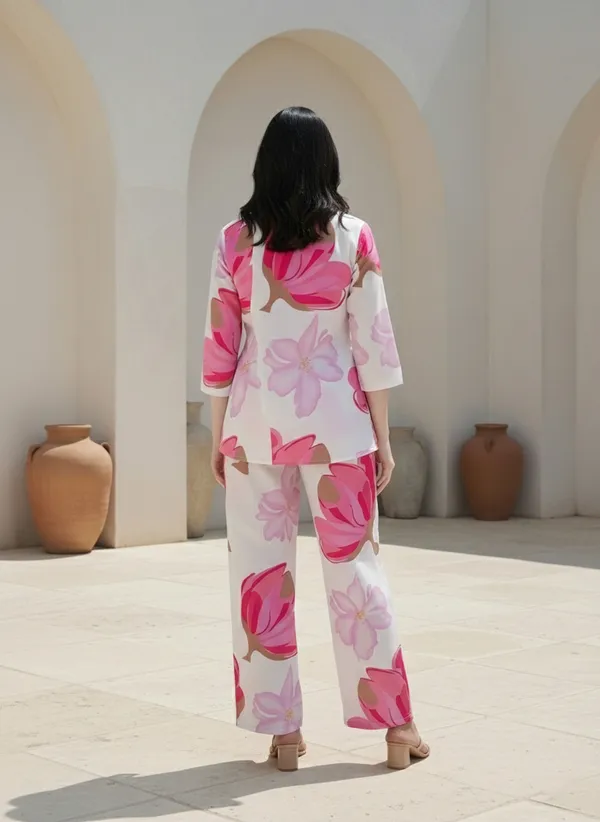 White_&_Pink_Rayon_Cotton_Blend_Cordset_Set_For_Women