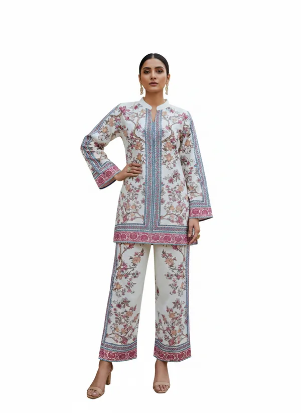 White_Rayon_Cotton_Blend_Kurta_Set_For_Women