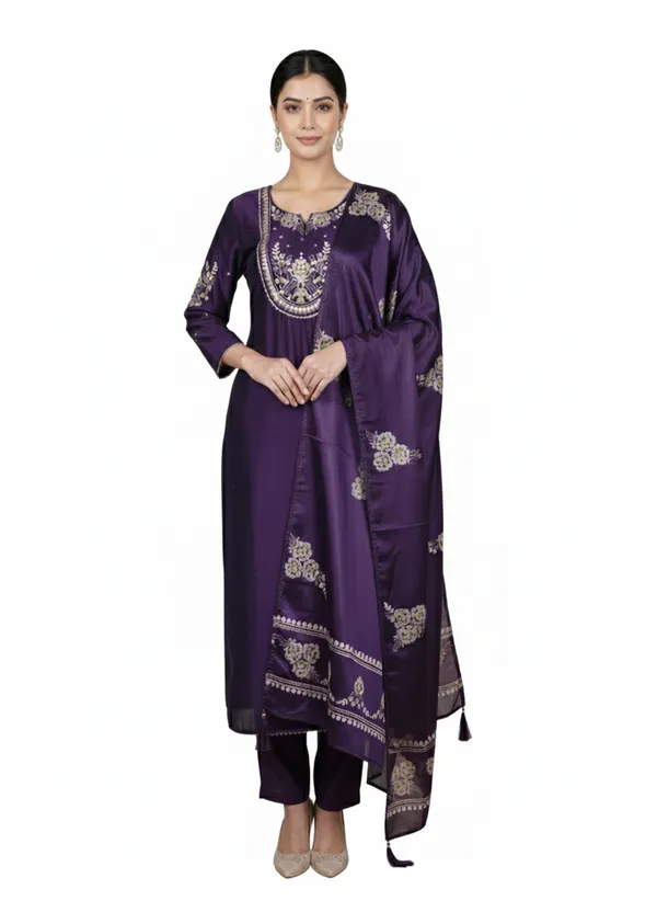 Purple_Silk_Kurta_Set_For_Women