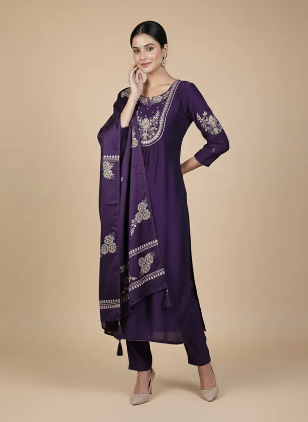 Purple_Silk_Kurta_Set_For_Women