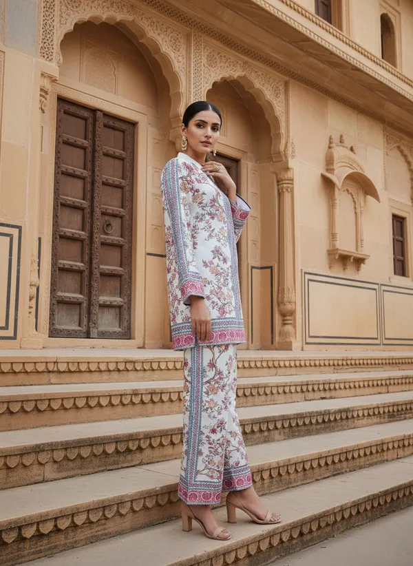White_Rayon_Cotton_Blend_Kurta_Set_For_Women