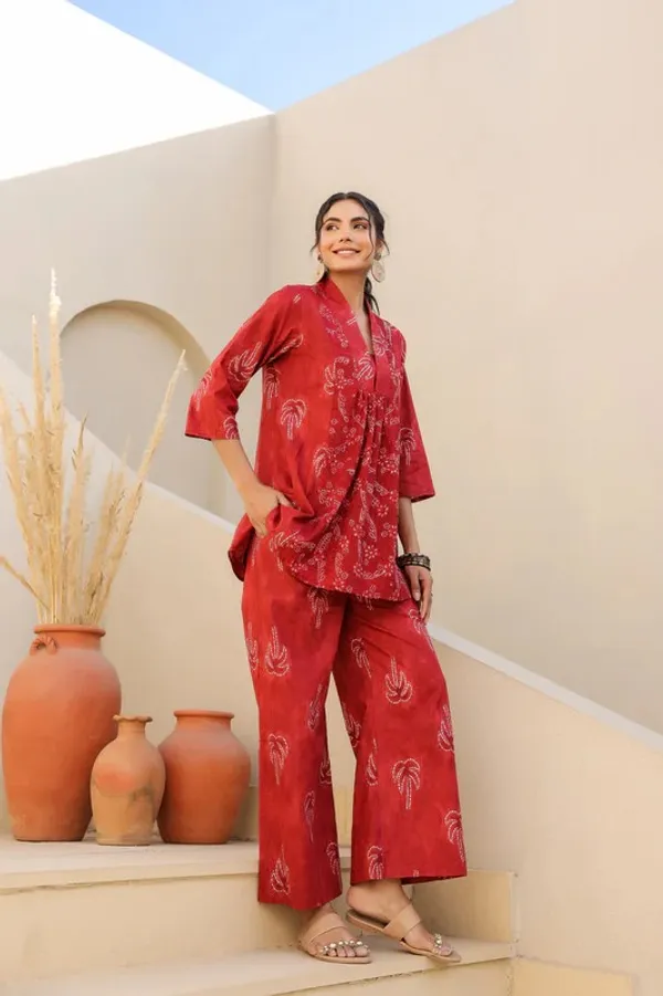 Red_Cotton_Blend_Rayon_Kurta_Pyjama_Set_For_Women
