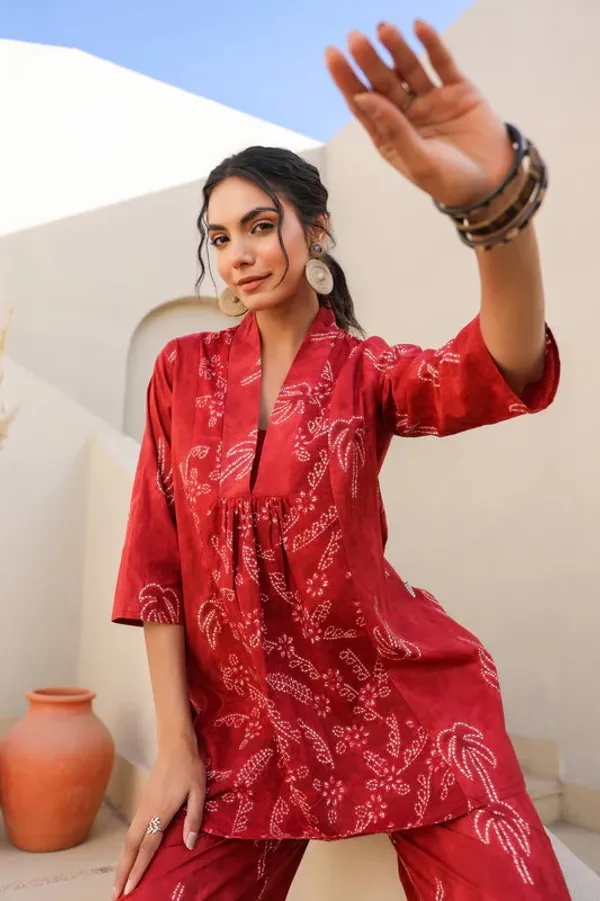 Red_Cotton_Blend_Rayon_Kurta_Pyjama_Set_For_Women