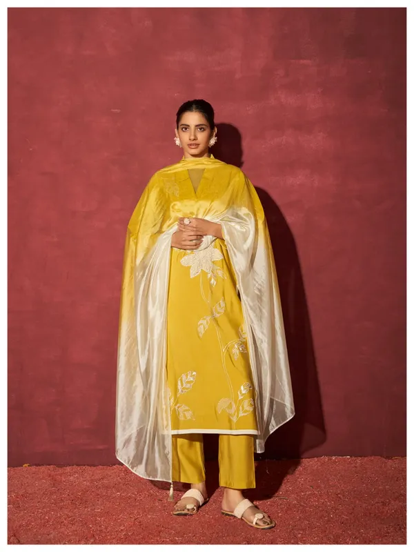 Mustard_Yellow_Chanderi_Kurta_Set_With_Dupatta_For_Women