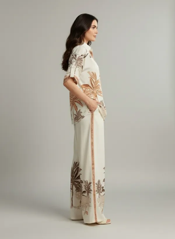 Cream_Rayon_Cotton_Blend_Co-Ord_Set_For_Women