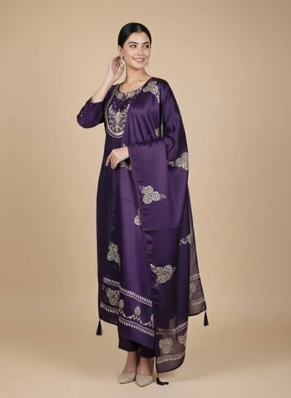 Purple_Silk_Kurta_Set_For_Women