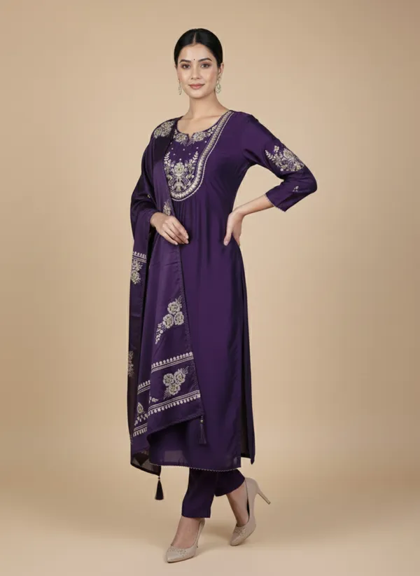 Purple_Silk_Kurta_Set_For_Women