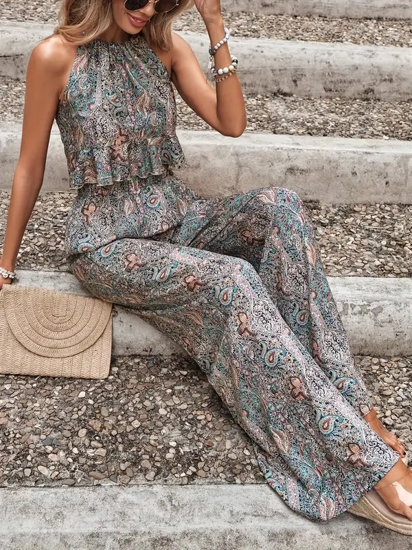 Sea_Green_And_Red_Flowery_Cotton_Blend_2_Pcs_Coord_Set_For_Women