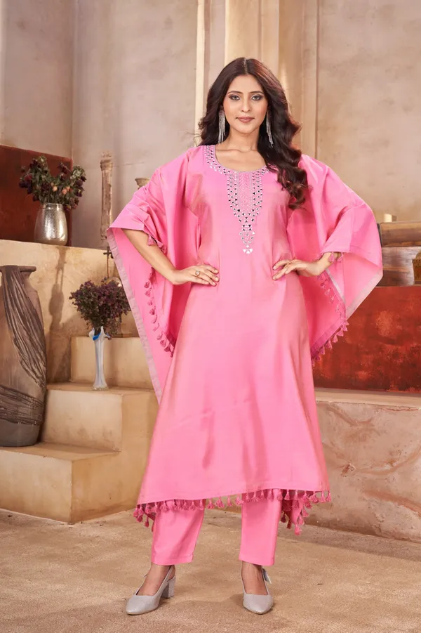 Pink_Pure_Modal_Kaftan_Suit_Set_For_Women