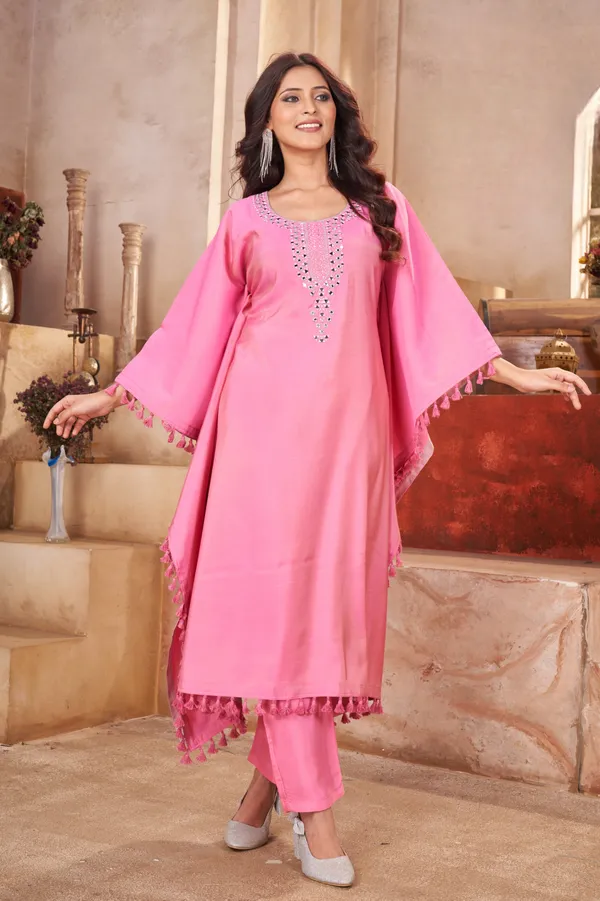 Pink_Pure_Modal_Kaftan_Suit_Set_For_Women