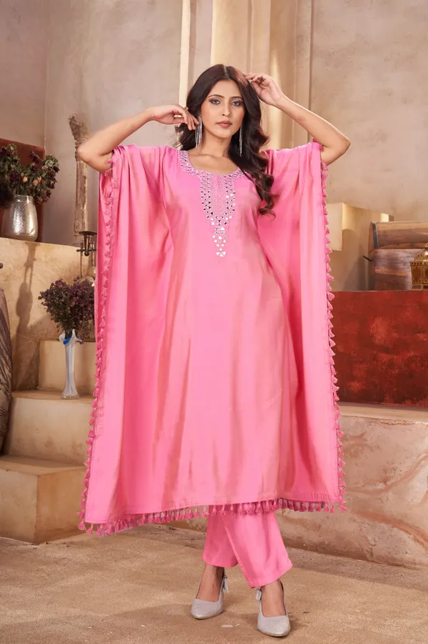 Pink_Pure_Modal_Kaftan_Suit_Set_For_Women