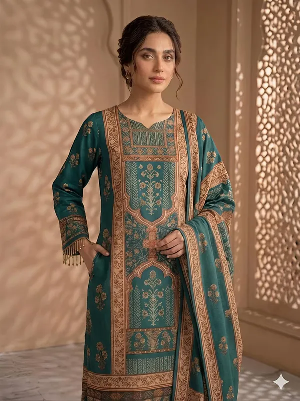 Teal_Green_Chinon_Salwar_Suit_Set_For_Women