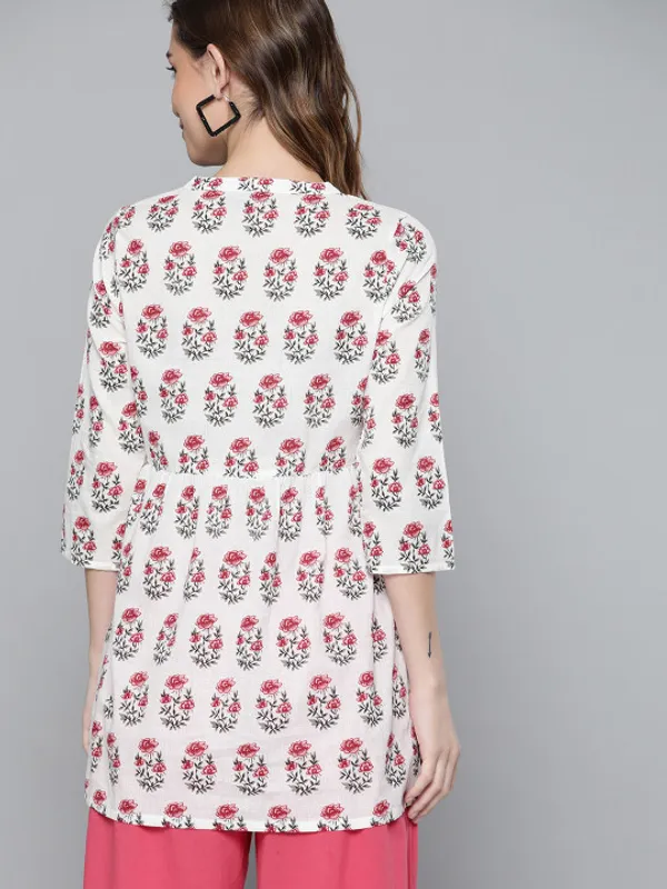 White_Base_Small_Red_floral_Top_for_Women