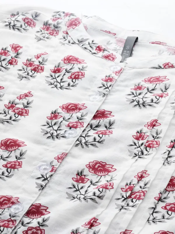 White_Base_Small_Red_floral_Top_for_Women
