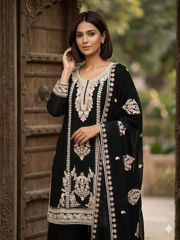 Black_Pure_Viscose_Rayon_Palazzo_Suit_Set_For_Women