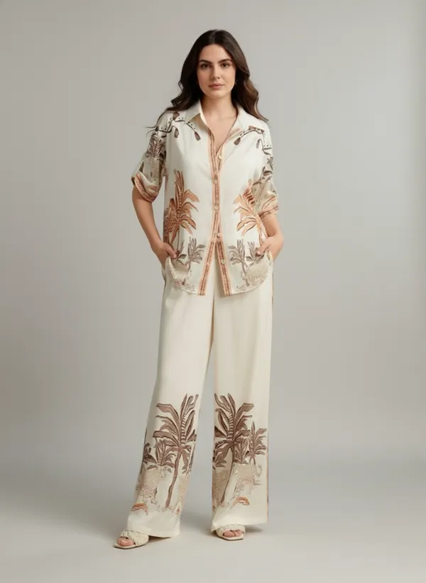 Cream_Rayon_Cotton_Blend_Co-Ord_Set_For_Women
