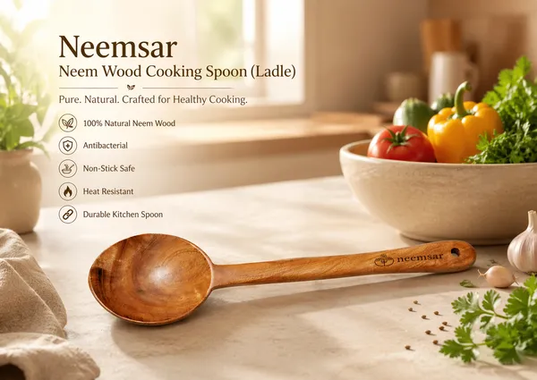 Neemsar_Neem_Wood_Cooking_Spoon_(Ladle)_|_100%_Natural_Neem_Wood_|_Antibacterial_|_Non-Stick_Safe_|_Heat_Resistant_Kitchen_Spoon