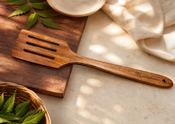 Neemsar_Neem_Wood_Slotted_Spatula_|_100%_Natural_Neem_Wood_Turner_|_Antibacterial_|_Oil_Drain_Design_|_Non-Stick_Safe_|_Heat_Resistant