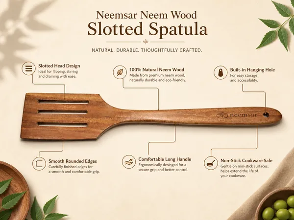 Neemsar_Neem_Wood_Slotted_Spatula_|_100%_Natural_Neem_Wood_Turner_|_Antibacterial_|_Oil_Drain_Design_|_Non-Stick_Safe_|_Heat_Resistant