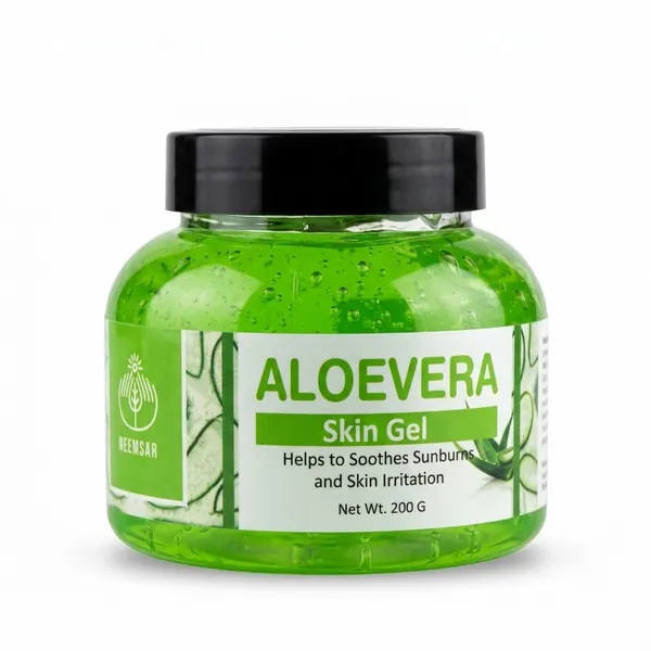 NEEMSAR_Aloe_Vera_Skin_Gel_–_Natural_Soothing_Gel_for_Sunburn,_Skin_Irritation_&_Deep_Hydration_|_Lightweight,_Non-Sticky_Daily_Skincare_