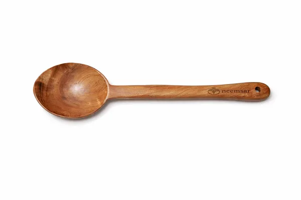 Neemsar_Neem_Wood_Cooking_Spoon_(Ladle)_|_100%_Natural_Neem_Wood_|_Antibacterial_|_Non-Stick_Safe_|_Heat_Resistant_Kitchen_Spoon