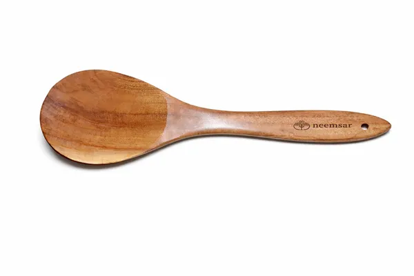 Neemsar_Neem_Wood_Cooking_Spoon_(Solid_Oval)_|_100%_Natural_Neem_Wood_|_Antibacterial_|_Non-Stick_Safe_|_Heat_Resistant_Kitchen_Spoon