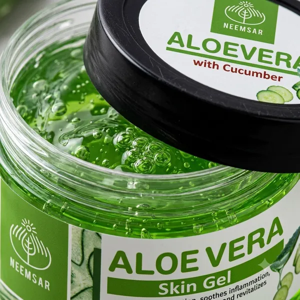 Neemsar_Aloe_Vera_Skin_Gel_with_Cucumber_|_Deep_Hydration_&_Cooling_Gel_|_Soothes_Sunburn,_Moisturizes_Skin_&_Hair_|_Non-Sticky_|_Suitable_for_All_Skin_Types