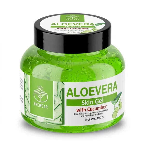 Neemsar_Aloe_Vera_Skin_Gel_with_Cucumber_|_Deep_Hydration_&_Cooling_Gel_|_Soothes_Sunburn,_Moisturizes_Skin_&_Hair_|_Non-Sticky_|_Suitable_for_All_Skin_Types