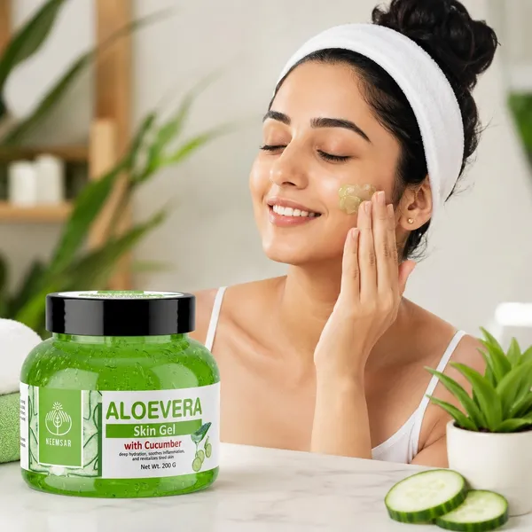 Neemsar_Aloe_Vera_Skin_Gel_with_Cucumber_|_Deep_Hydration_&_Cooling_Gel_|_Soothes_Sunburn,_Moisturizes_Skin_&_Hair_|_Non-Sticky_|_Suitable_for_All_Skin_Types