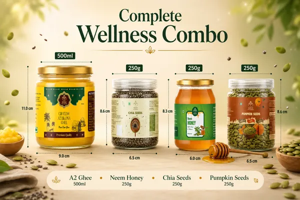 Neemsar_Complete_Wellness_Combo_|_Gir_Cow_A2_Bilona_Ghee_500ml_+_Neem_Honey_250g_+_Chia_Seeds_250g_+_Pumpkin_Seeds_250g_|_Daily_Nutrition_&_Immunity_Support_Combo