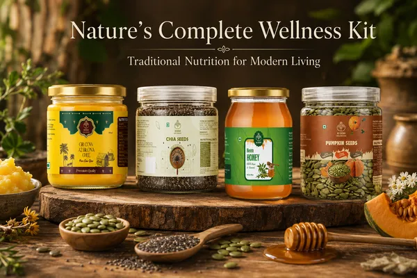 Neemsar_Complete_Wellness_Combo_|_Gir_Cow_A2_Bilona_Ghee_500ml_+_Neem_Honey_250g_+_Chia_Seeds_250g_+_Pumpkin_Seeds_250g_|_Daily_Nutrition_&_Immunity_Support_Combo