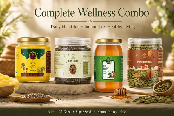 Neemsar_Complete_Wellness_Combo_|_Gir_Cow_A2_Bilona_Ghee_500ml_+_Neem_Honey_250g_+_Chia_Seeds_250g_+_Pumpkin_Seeds_250g_|_Daily_Nutrition_&_Immunity_Support_Combo