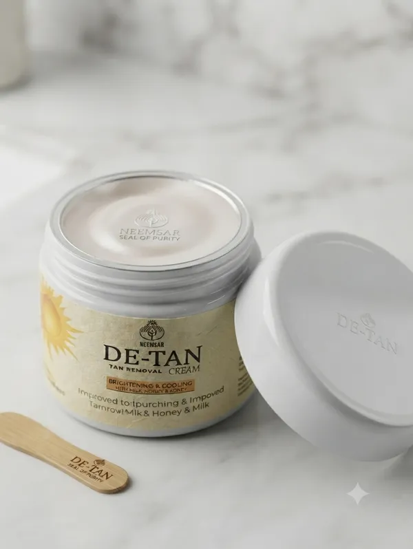 Neemsar_De-Tan_Cream_–_Brightening_&_Cooling_Tan_Removal_Cream_with_Milk,_Honey_&_Kojic_|_100g