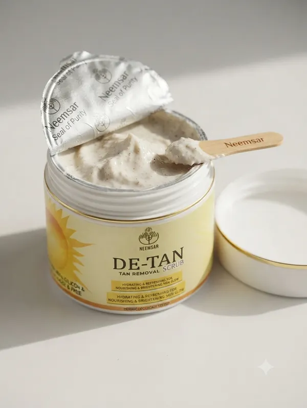 Neemsar_De-Tan_Scrub_–_Tan_Removal_&_Brightening_Scrub_for_Hydrated,_Refreshed_&_Smooth-Looking_Skin_|_Herbal,_Silicone_&_Sulfate_Free_|_Dermatologically_Tested