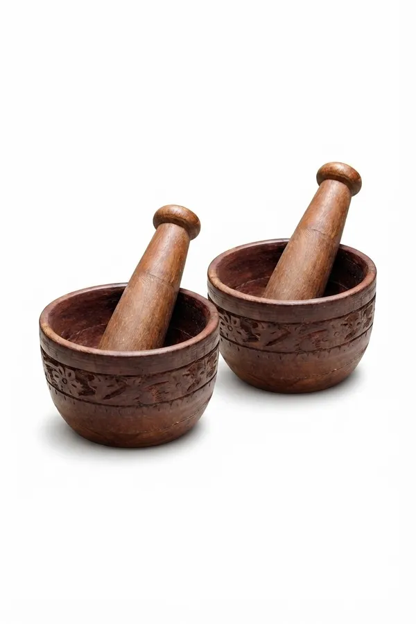 Neemsar_Handcrafted_Wooden_Mortar_&_Pestle_(Pack_of_2)_–_Traditional_Grinding_for_Fresh_Flavors