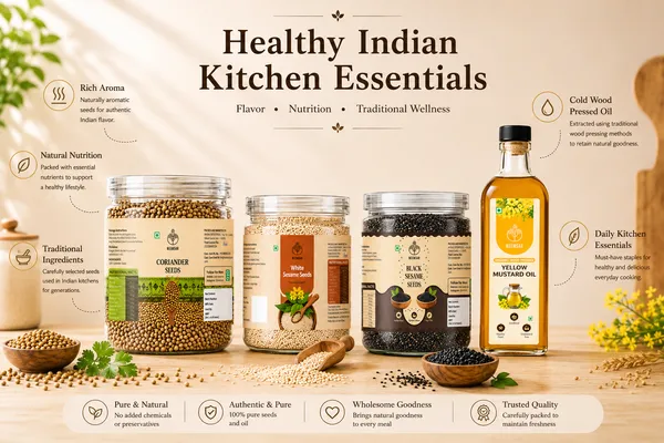 Neemsar_Healthy_Kitchen_Combo_Pack_|_Coriander_Seeds_400g_+_White_Sesame_Seeds_250g_+_Black_Sesame_Seeds_250g_+_Wood_Pressed_Yellow_Mustard_Oil_1L_|_Natural_Cooking_Essentials