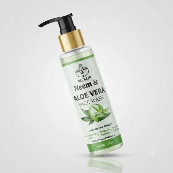Neemsar_Neem_&_Aloe_Vera_Face_Wash_|_Herbal_Face_Cleanser_for_Acne_&_Blemish_Control_|_Soothes_&_Hydrates_Skin_|_pH_Balanced_|_Suitable_for_All_Skin_Types_|_100_ml_