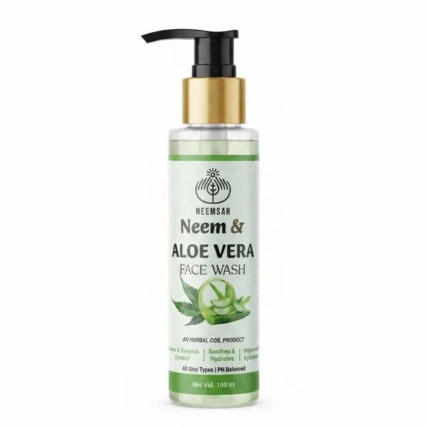 Neemsar_Neem_&_Aloe_Vera_Face_Wash_|_Herbal_Face_Cleanser_for_Acne_&_Blemish_Control_|_Soothes_&_Hydrates_Skin_|_pH_Balanced_|_Suitable_for_All_Skin_Types_|_100_ml_