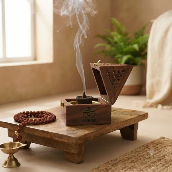 Neemsar_Wooden_Dhoop_Dani_for_Pooja_|_Handmade_Wooden_Dhoop_Cone_Holder_with_Ash_Catcher_|_Incense_Burner_Box_for_Home_Temple,_Meditation_&_Aromatherapy_|_Brown