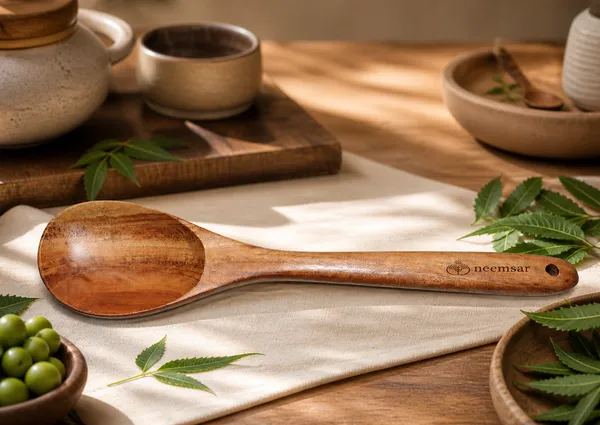 Neemsar_Neem_Wood_Serving_Spoon_(Round)_|_100%_Natural_Neem_Wood_|_Antibacterial_|_Non-Stick_Safe_|_Heat_Resistant_Kitchen_Spoon