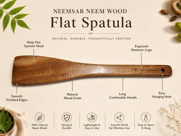 Neemsar_Neem_Wood_Flat_Turner_Spatula_|_100%_Natural_Neem_Wood_|_Antibacterial_|_Non-Stick_Safe_|_Heat_Resistant_Cooking_Tool